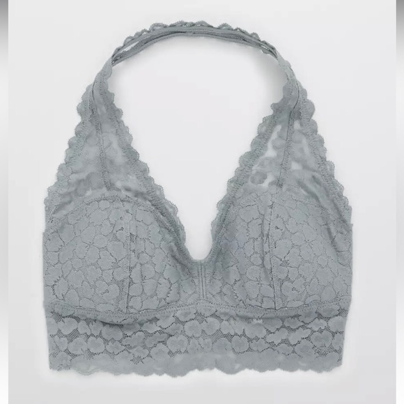 Aerie Animal Lace Padded Halter Bralette - Picture 2 of 11